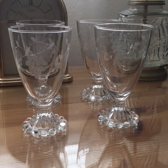 ANCHOR HOCKING BOOPIE | Grape Etched Cut G… - Picture 1 of 8